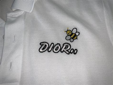 dior shirt with bumble bee|Shirt with Black Bee Embroidery White Cotton Poplin .